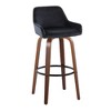 Set of 2 30" Fixed-Height Barstools with Wood Legs, Round Metal Footrest, and 360¡ã Swivel for Kitchen - 2 of 4