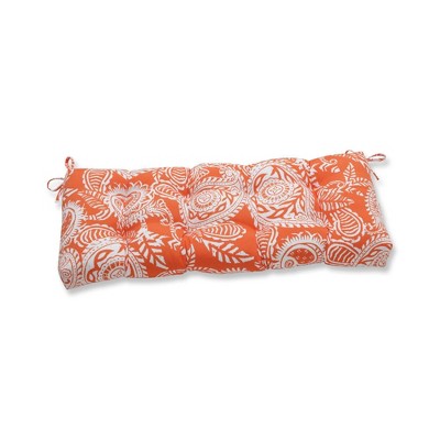 18"x48" Addie Indoor/Outdoor Bench Cushion Terracotta - Pillow Perfect: Fade-Resistant with Ties