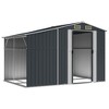 vidaXL Garden shed Metal Outdoor Storage Anthracite - Galvanized Steel Tool shed for Patio, Backyard, or Garden with Ventilation and sloped roof - 3 of 4