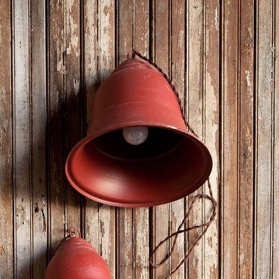 Park Hill Collection Vintage-Style Red Metal Bell Light, Large