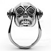 Slickblue Women’s Polished Stainless Steel Skull Ring with Jet Black Synthetic Crystal, Size 5-10 - 3 of 4
