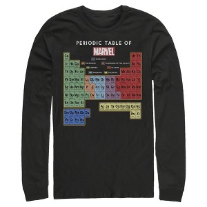 Men's Marvel Periodic Table of Favorite Heroes Long Sleeve Shirt - 1 of 3
