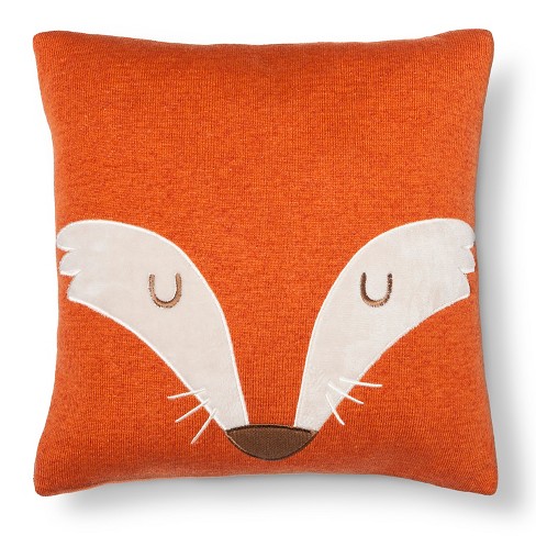 14 X14 Fox Square Throw Pillow Orange Pillowfort Target