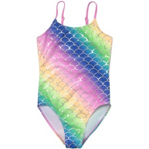 Girls’ One Piece Swimsuit – UPF 50+, Adjustable Straps, Chlorine-Resistant, Full Coverage, Sizes 2T–16 - 1 of 2