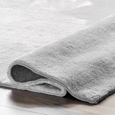 Light Gray Washable Non-Slip Shag Area Rug 3' x 5'