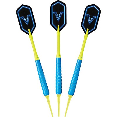 Viper V Glo Soft Tip Throwing Darts with High-Grade Aluminum Shafts, 18 Grams, Blue and Yellow