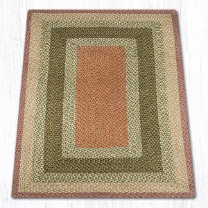 Earth Rugs Olive/ Burgundy/ Gray Oblong Braided Jute Rug – Rustic Farmhouse Handcrafted Accent Rug for Kitchen or Hallway - 1 of 1