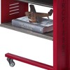 Royal Hampton Accent Table with Metal Cargo Style and 3 Caster Wheels, Red - 3 of 4