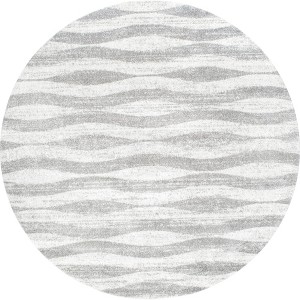 Nuloom Tristan Geometric 5 Round Area Rug for Living Room Bedroom Dining Room Kitchen, Grey/Off White - 1 of 4
