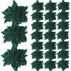 Coucheta 24-Piece Artificial Poinsettia Flowers – Large Velvet Floral Picks with Stems for Christmas Tree, Wreath, Garland, Wedding Decor - 4 of 4