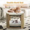 Artloge 2 Tiers Elevated Cat Tower Bed Pet Cat Indoor Furniture House with Beech Wood Frame & Soft Plush Mat - 3 of 4