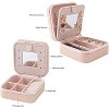 HTUTWOO Travel jewelry case Travel jewelry box Travel Jewelry Organizer Small Jewelry Organizer Box for Girls Women with Mirror - 4 of 4