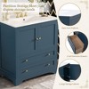 KTMBDW Bathroom Vanity, 30" Bathroom Vanity with Sink, Modern Wood Fixture Stand Pedestal Bathroom Cabinet with Drawer, Blue - 4 of 4