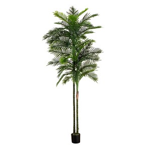 Nearly Natural 10-ft UV Resistant Artificial Double Robellini Palm Tree (Indoor/Outdoor) - 1 of 4