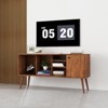 FONTOI Modern TV Stand for Televisions up to 5" with 3 Shelves Cabinet, Entertainment Center for Living Room, Walnut Brown, 14.17"*26.38"*53.15" - 4 of 4