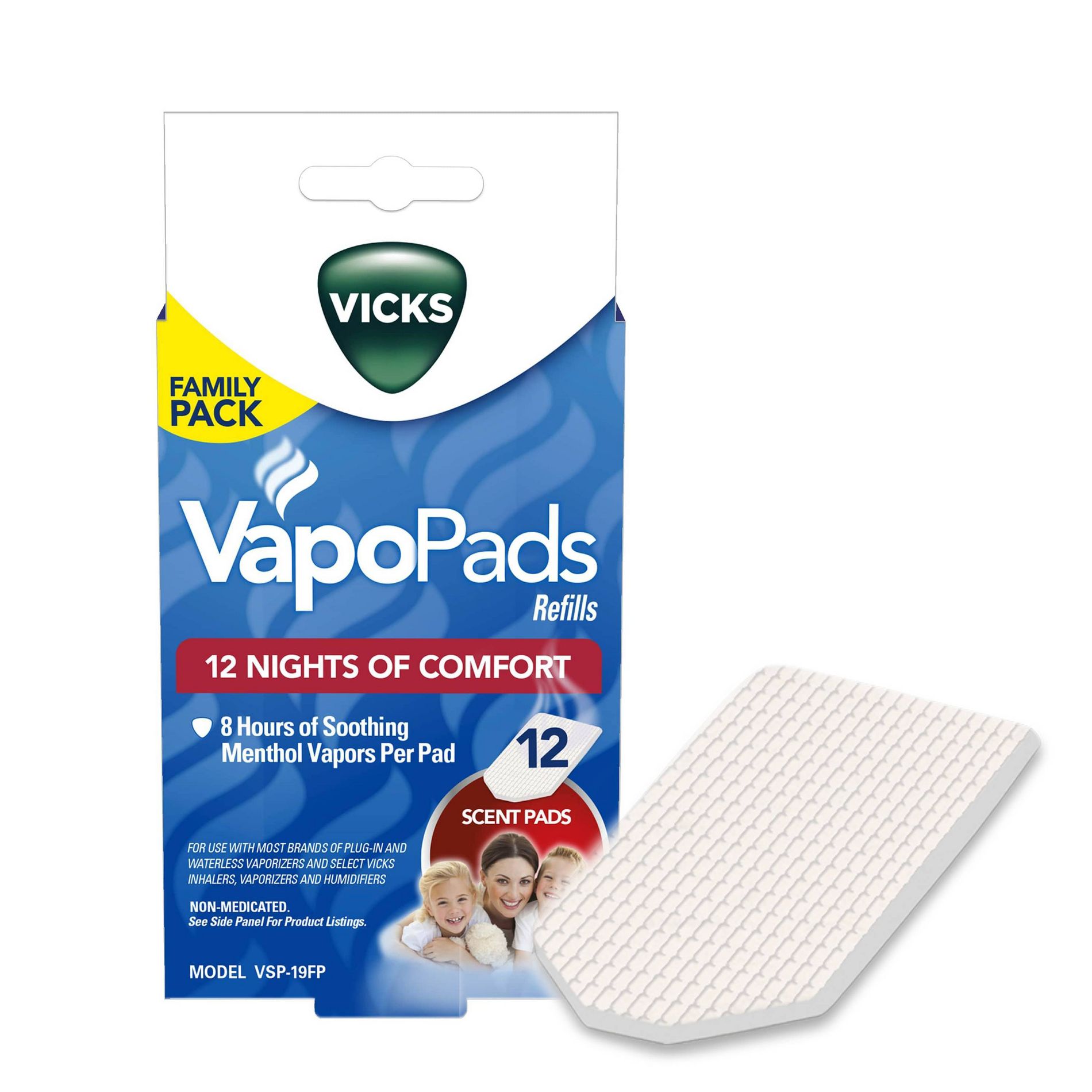 Vicks VapoPads Refill - Soothing Menthol - 12ct: Compatible With Vicks Humidifiers, Polyurethane Foam Material