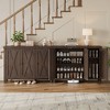 43'' Long Farmhouse Shoe Storage Cabinet with 3 Barn Doors & Adjustable Shelves, Large Capacity  for Entryway Hallway Living Room - 4 of 4