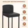 Modern Bar Stools Set of 2 – White Faux Leather Upholstery, Comfortable Backrest, Metal Legs, Counter Height Chairs - 3 of 4