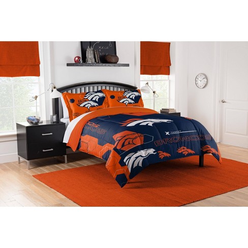Nfl Denver Broncos Hexagon Comforter, Broncos Twin Bedding Set
