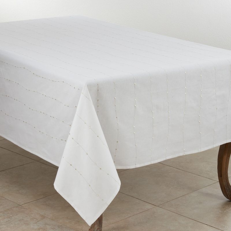 Saro Lifestyle Embroidered Design Cotton Tablecloth, 1 of 5