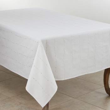 Saro Lifestyle Embroidered Design Cotton Tablecloth