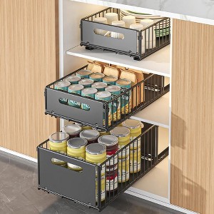 Pull Out Cabinet Organizers, Slide Out Drawer Storage Mesh Basket, Under Sink Shelf For Kitchen - 1 of 4