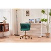 CAVINAS Modern Upholstered Home Office Desk Chair, Velvet Adjustable Office Chair with Handwoven Backrest and Adjustable Swivel Wheels - 2 of 4