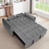 CAVINAS 65"3-In-1 Foldable Large Sofa Bed,Velvet Double Couch with Adjustable Back,Storage Bag and Pillow,Modern Sofa for Living Room - 3 of 4