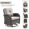 Belord Patio Furniture Swivel Glider PE Wicker Chair, Outdoor Swivel Rocker Seating with Cushions for Porch Deck Balcony, Brown Wicker - 2 of 4