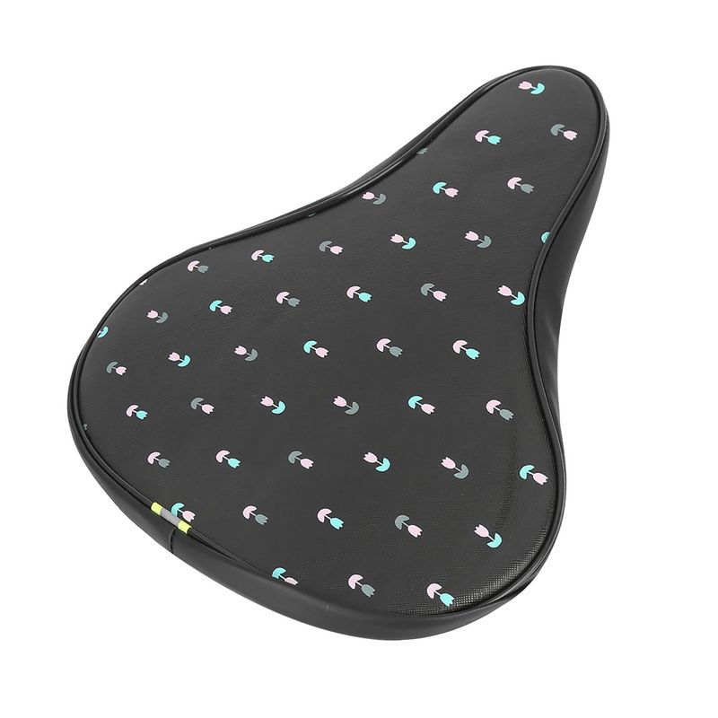 Unique Bargains Waterproof Rose Pattern Bicycle Seat Cover Cushion Pad Soft Bike Saddle Seat Cover Black, 5 of 7