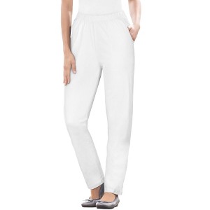 Woman Within Plus Size Straight Leg Fineline Denim Jean - 1 of 4
