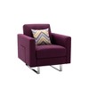 Linen Fabric Armchair with Tufted Cushions, Side Pockets and Throw Pillow for Living Room - 2 of 4