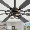 Airsurfer 52" Matte Black Ceiling Fan with Silent Reversible Motor, 8 Plywood Blades & Compatible with 2 E12 Bulbs - 2 of 4