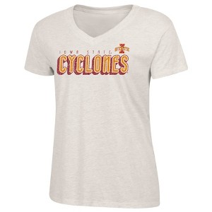 NCAA Iowa State Cyclones Women's Oatmeal V-Neck T-Shirt - 1 of 3