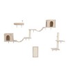 DOMETOUR Wall-mounted Cat Tree with 2 Cat Condos House, 3 Cat Wall Shelves, 2 Ladder, 1 Cat Perch, Sisal Cat Scratching Posts and Pad - 2 of 4