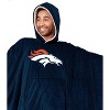 NFL Denver Broncos Team Color Bloncho with Logo Patch and Faux Shearling Inside Throw Blanket - 2 of 2