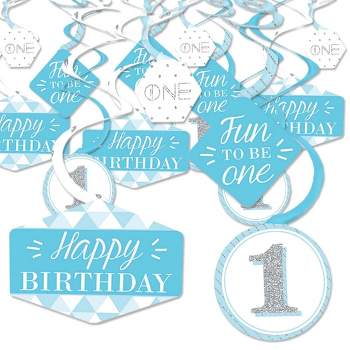 Boy and Girl 1st Woodland Birthday Banner Crown and Cake Topper