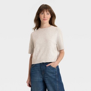 Women's Short Sleeve Crewneck Pullover Sweater - Universal Thread™ - 1 of 3