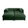 Stylish White Chenille 2-Seater Sofa with 2 Ottoman Storage Seat, Cylindrical Backrest and Armrests - 3 of 4