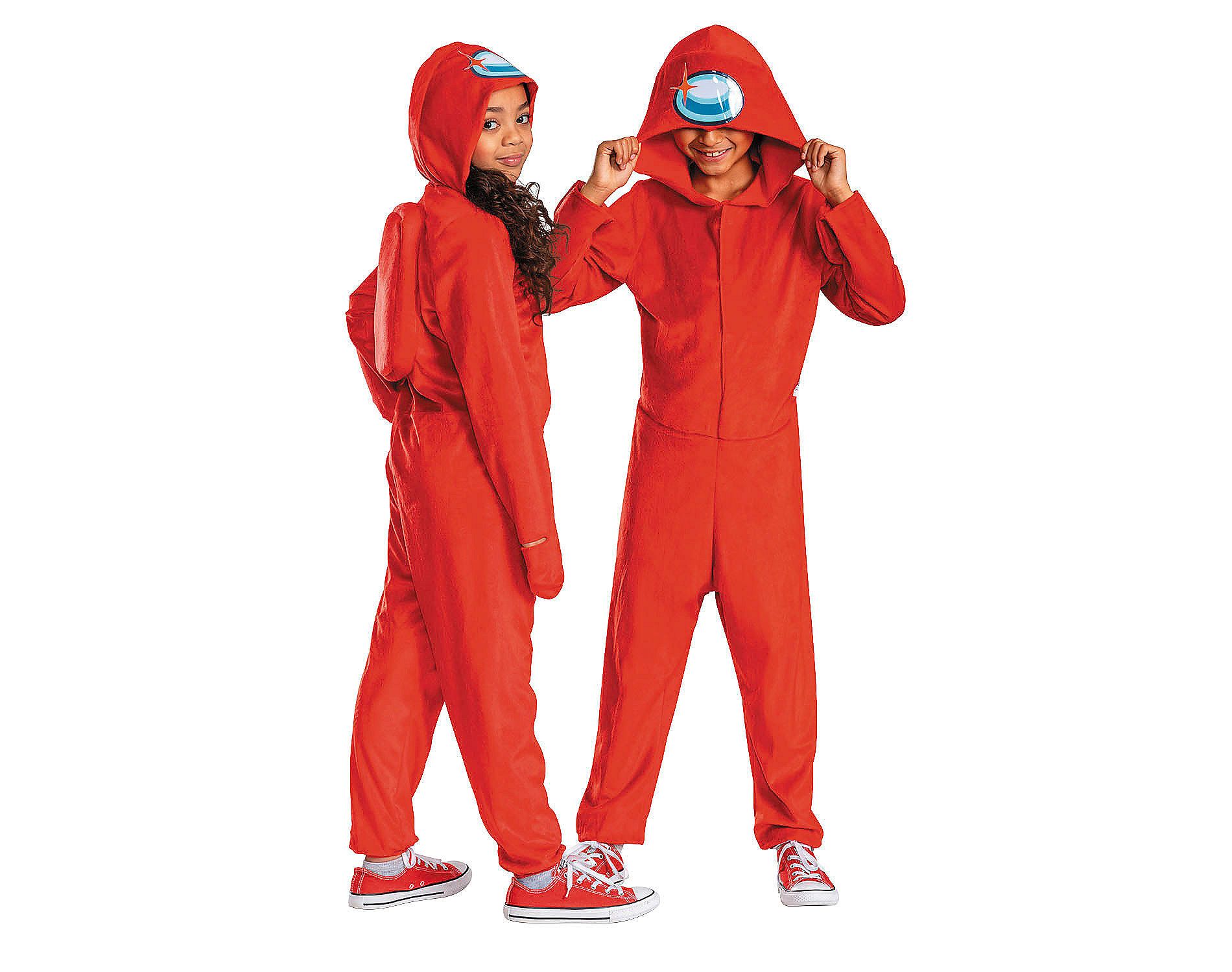 Among Us™ Kids' Red Impostor Hooded Halloween Costume Jumpsuit - Red - 10-12