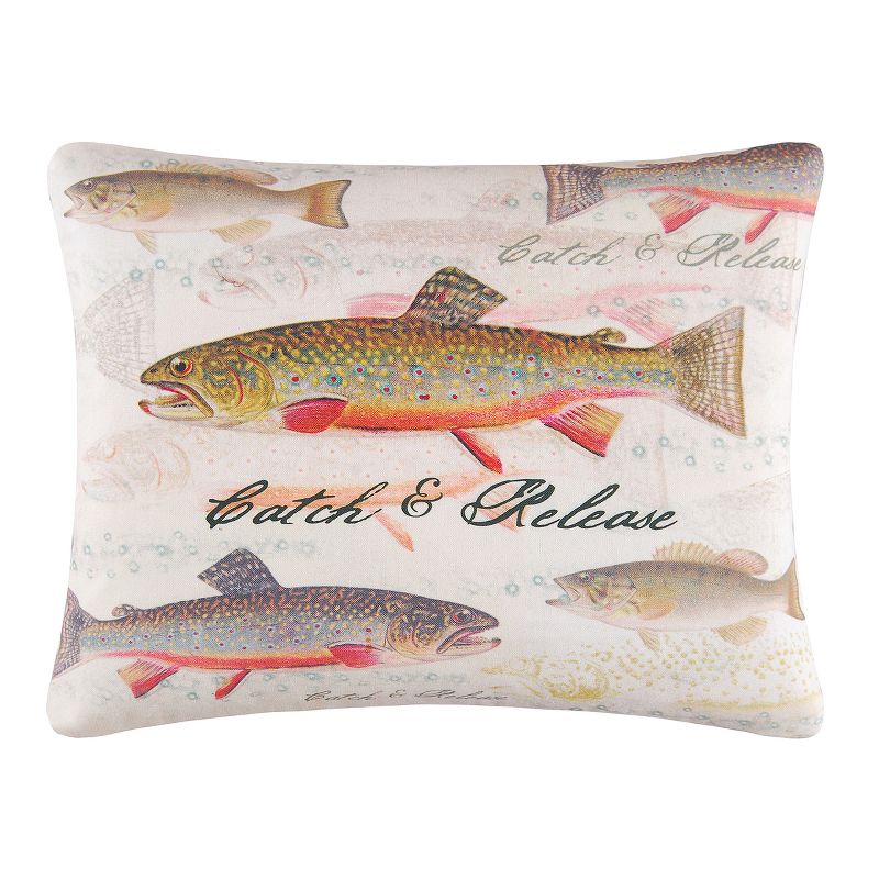 C&F Home 14" x 18" Catch & Release Fishing Throw Pillow, 1 of 5