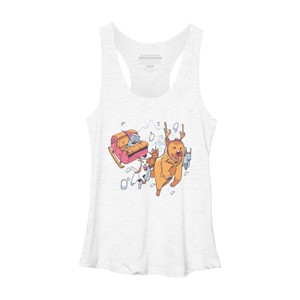 Women's Design By Humans Christmas santa cat By ArtStyleAlice Racerback Tank Top - 1 of 3