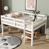 COWLOWN Full Rubber Wood Loft Bed with Ladder, Low Height Loft Bed with Storage Space & Safety Guardrails for Kids - 4 of 4