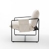 2-Piece Metal Frame Accent Chair with Arm Pocket, Skin-friendly Braid Indoor Furniture for Living Room and Bedroom - The Pop Home - 3 of 4