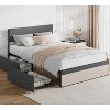 coucheta Bed Frame,with Headboard and 2 Storage Drawers, Adjustable Diagonal - 3 of 4
