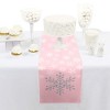 Big Dot of Happiness Pink Winter Wonderland - Petite Holiday Snowflake Birthday Party or Baby Shower Paper Table Runner - 12 x 60 inches - 2 of 4