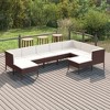 vidaXL Patio Lounge Set Outdoor Sectional Sofa Set Table Poly Rattan Brown - 2 of 4
