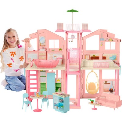 Barbie Hearth & Hand Townhouse Playset with 3 Levels & 40+ Pieces Including Furniture & Accessories