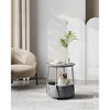 Small Round Side End Table Modern Nightstand with Fabric Basket - 2 of 4