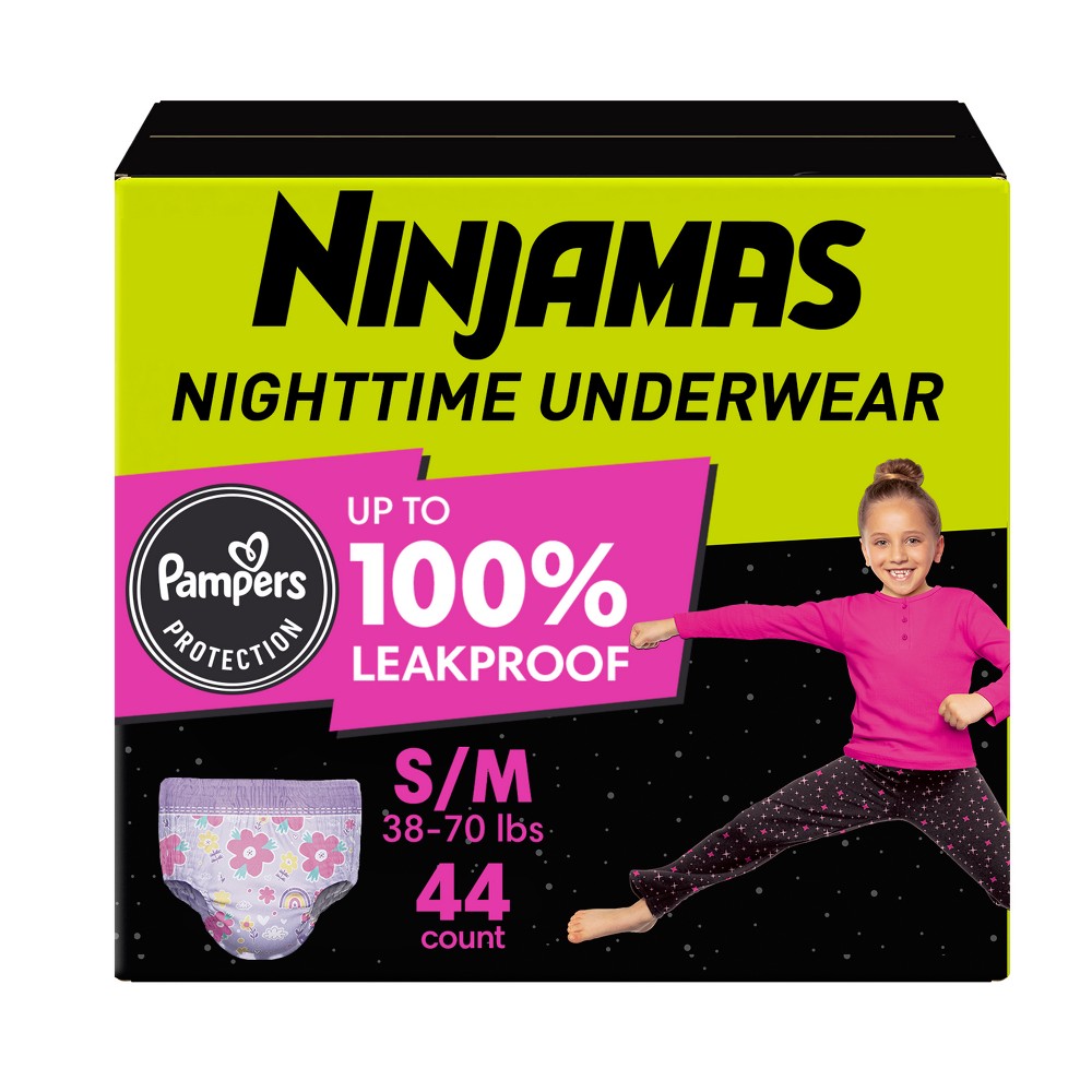 Photos - Nappies Pampers Ninjamas Nighttime Bedwetting Underwear Girl' - Size S/M - 44ct 